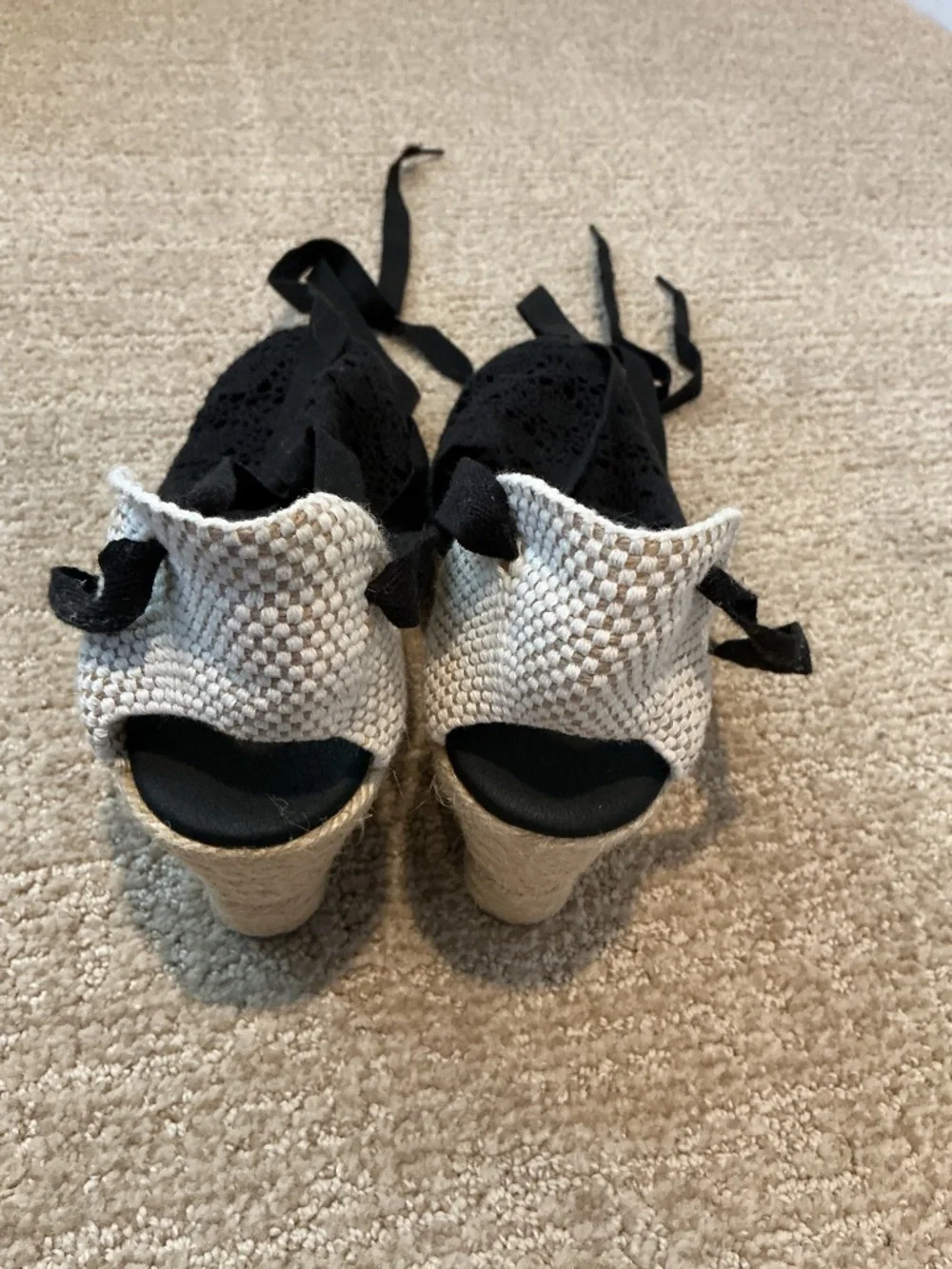 Black Espadrilles Anthropology size 38 converts to US 7.5